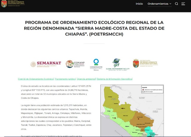 SEMAHN inicia Consulta Pública e Indígena de la “Propuesta del Modelo de Ordenamiento Ecológico y Territorial de los Paisajes Sostenibles de la Región Sierra Madre y Costa de Chiapas”